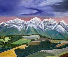 Load image into Gallery viewer, Snow capped mountain landscape. Simonsberg Western Cape, South Africa