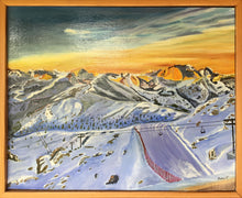 Load image into Gallery viewer, Sunset view of ski run from Refugio Averau, Italy