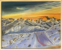 Load image into Gallery viewer, Sunset view of ski run from Refugio Averau, Italy