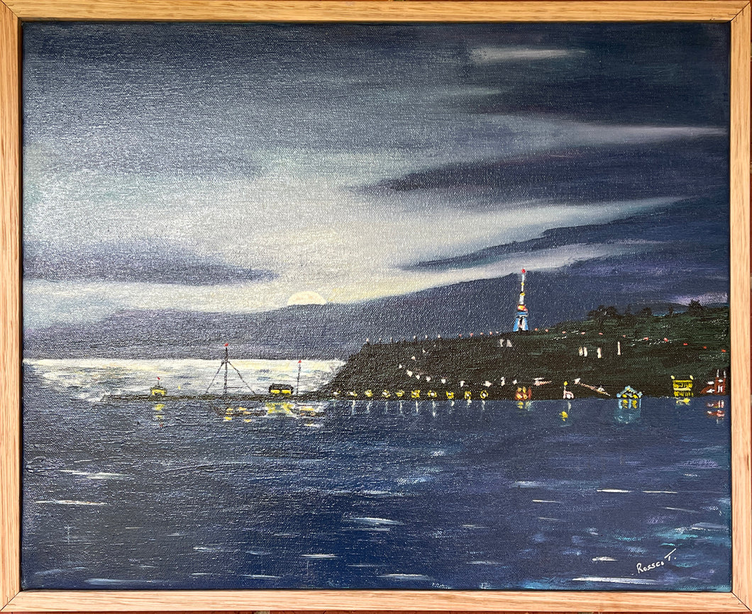 2025 Moonlight rising over Durban Bluff seascape