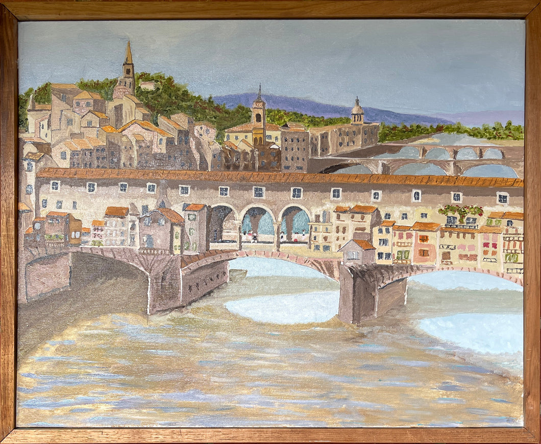 2025 Ponte Vecchio Bridge, building Florence, Italy. inspired Rod Moore