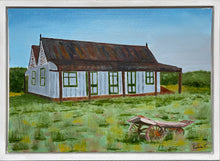 Load image into Gallery viewer, Historic Australian homestead and rusty cart. NSW building
