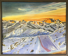 Load image into Gallery viewer, Sunset view of ski run from Refugio Averau, Italy
