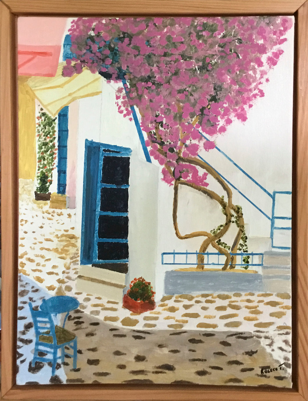 Bougainvillea Mediterranean courtyard.